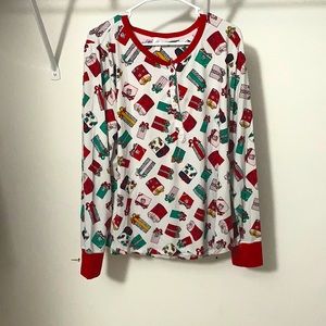 christmas cheetah print present pj set